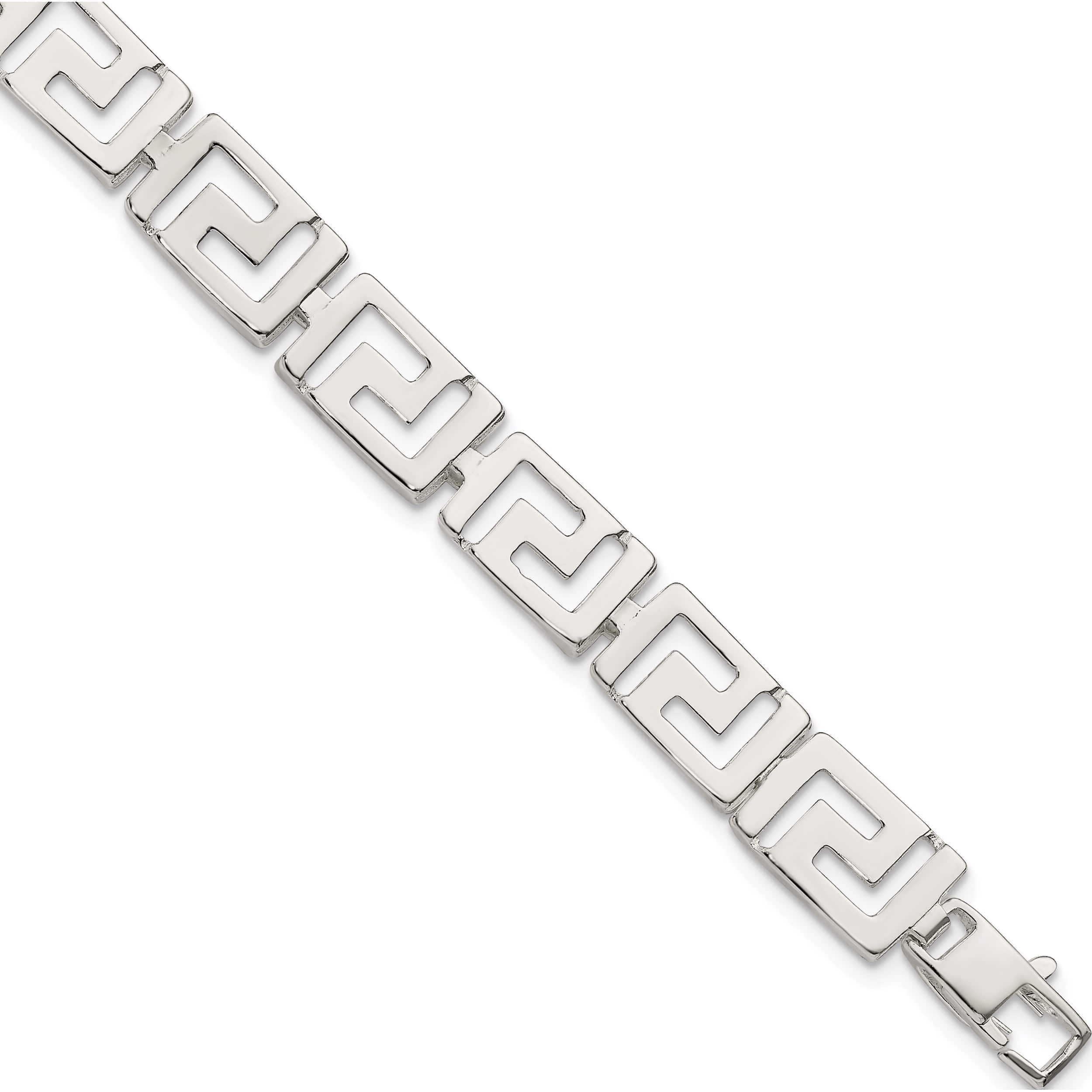 JEWELRY BY SWEET PEA Sterling Silver Greek Key Bracelet (7.5 X 10) Made In India qg1683-7.5