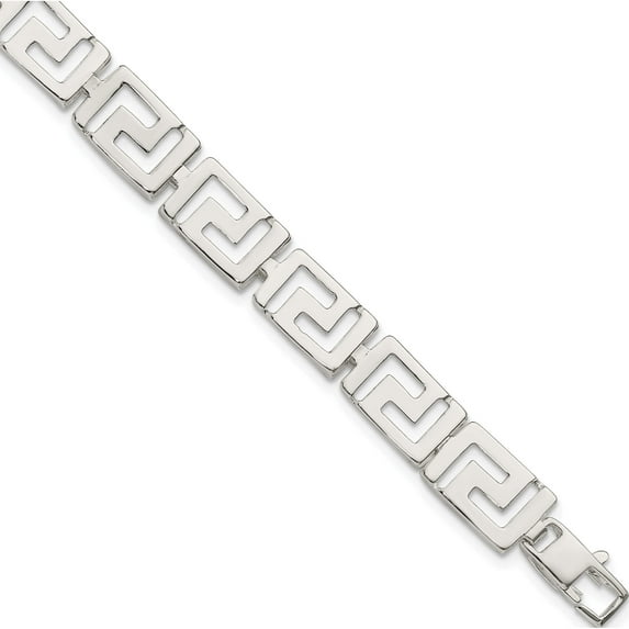Sterling Silver Greek Key Bracelet (7.5 X 10) Made In India qg1683-7.5