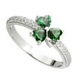 thumbnail image 1 of Sterling Silver Green Cubic Zirconia Shamrock Ring, 1 of 1