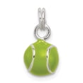 thumbnail image 1 of 925 Sterling Silver Polished Green Enameled Tennis Ball Charm 15x8mm Wide Pendant Necklace for Women, 1 of 5