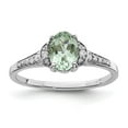 thumbnail image 1 of Sterling Silver Rhodium Green Quartz & Diam. Ring QR3091AG, 1 of 5