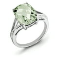 thumbnail image 1 of Sterling Silver Rhodium Checker-Cut Green Quartz Ring QR3195AG, 1 of 2