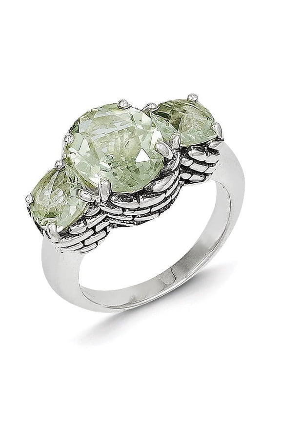 Sterling Silver Green Quartz Ring