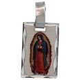 thumbnail image 1 of Sterling Silver Guadalupe Medallion Flat Rectangular Diamond Cut Edge, 11/16 inch long, 1 of 1