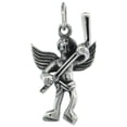 thumbnail image 1 of Sterling Silver Guardian Angel Hockey Player Pendant Antique Finish, 15/16 inch, 1 of 1