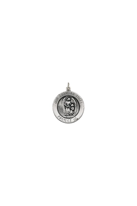 Sterling Silver Guardian Angel Medal 18mm - 5.3 Grams