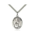 thumbnail image 1 of Sterling Silver Guardian Angel of the World Pendant 1 x 3/4 inches with Heavy Curb Chain, 1 of 1