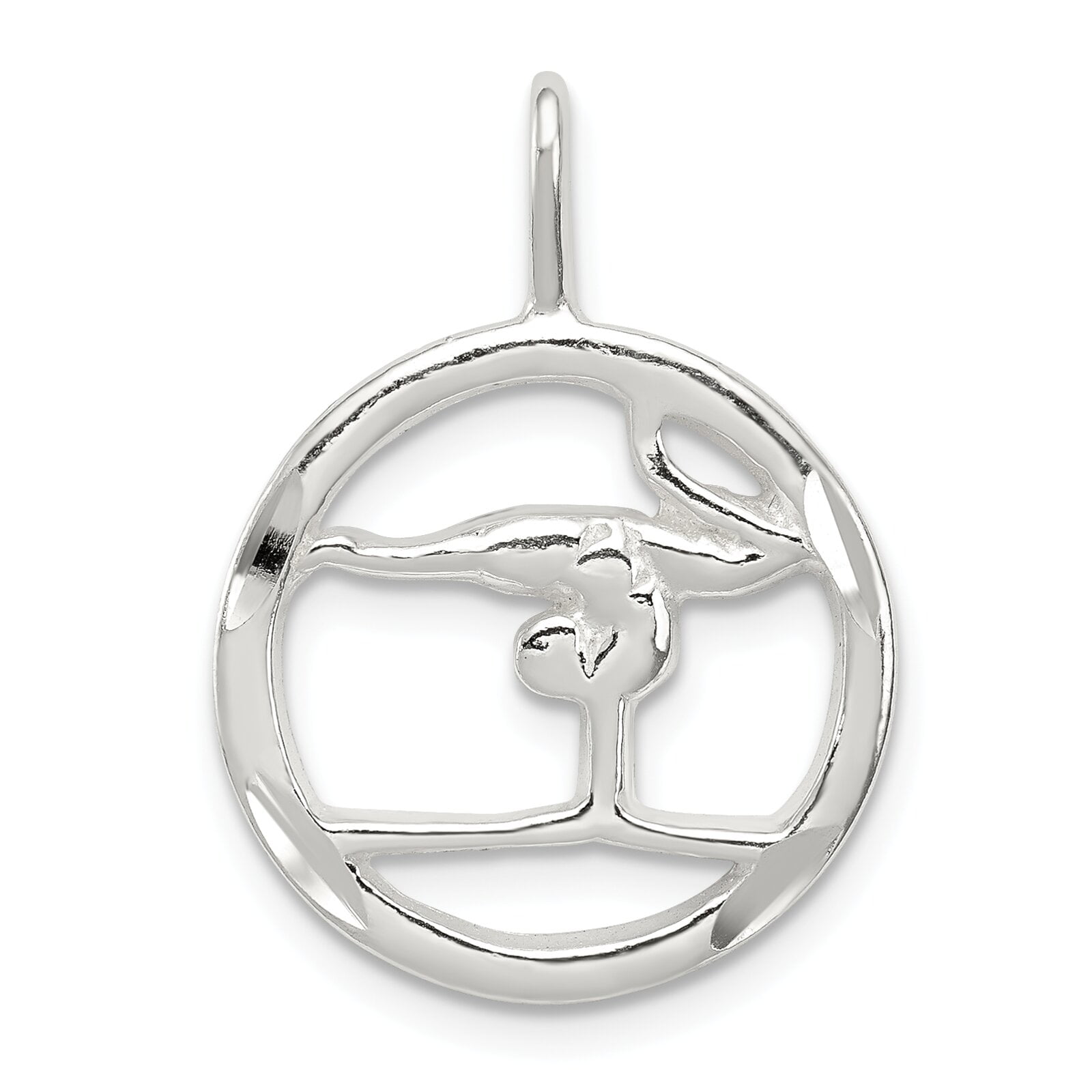 Sterling Silver Gymnastics Charm Gymnast FindingKing