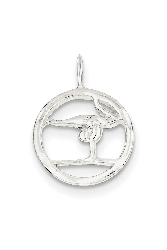 Sterling Silver Gymnastics Charm Pendant