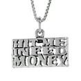 thumbnail image 1 of Sterling Silver HIT ME I NEED MONEY Word Necklace on an 18 inch Box Chain, 1 of 1