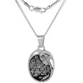 thumbnail image 1 of Sterling Silver Hail Mary Prayer Necklace Handmade 1 inch long 22 inch CBN060, 1 of 3