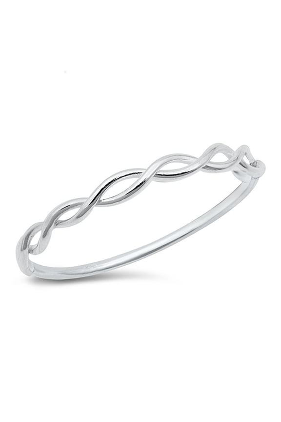 Sterling Silver Half Way Twisted Band Ring Size 3