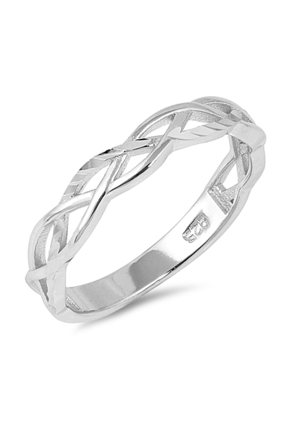 Sterling Silver Halfway Braided Designer Ring