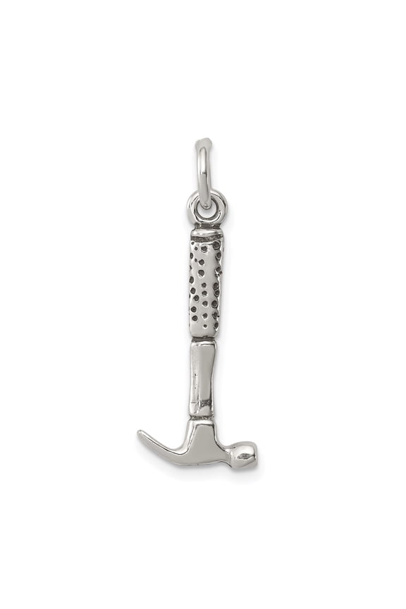 Sterling Silver Hammer Pendant for Men and Unisex, Claw Tool Charm Symbolizing Strength and Craftsmanship, Construction Worker Necklace, DIY and Blue Collar Jewelry