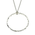 thumbnail image 1 of Sterling Silver Hammered Circle Pendant Cable Chain Necklace, 20", 1 of 3