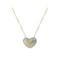thumbnail image 1 of Sterling Silver Hammered Cubic Zirconia Heart Pendant Necklace dipped in Gold, 1 of 1