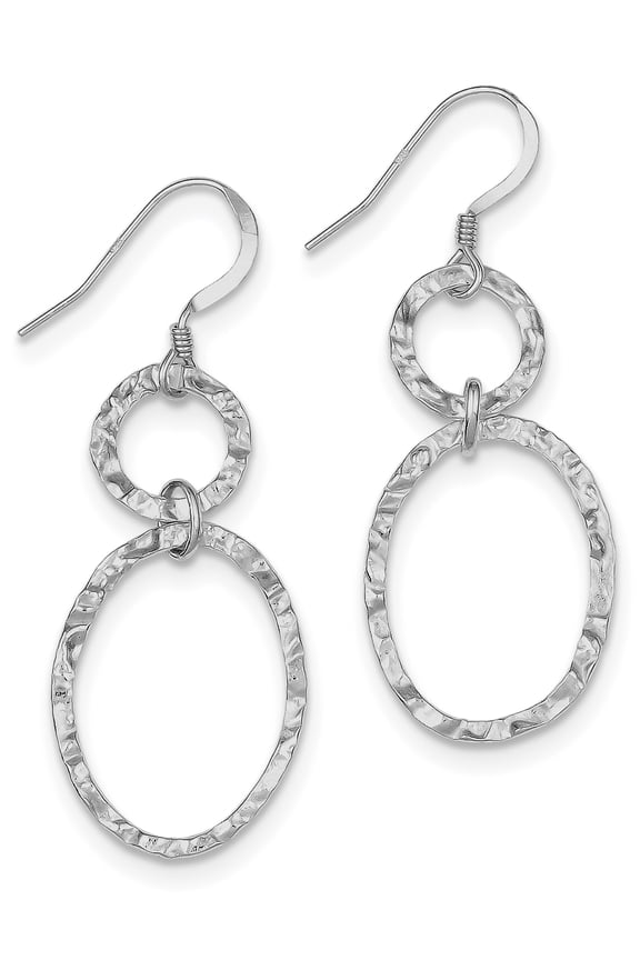 Sterling Silver Hammered Dangle Earrings
