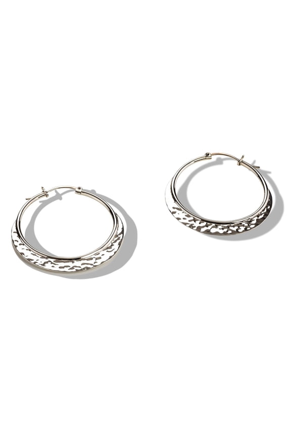 Sterling Silver Hammered Hoop Earrings