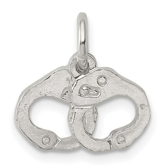Sterling Silver Handcuff Charm Pendant for Necklace or Bracelet, Interlocked Symbol for Strength and Commitment, Unisex Jewelry for Law Enforcement Supporters and Edgy Fashion Styles