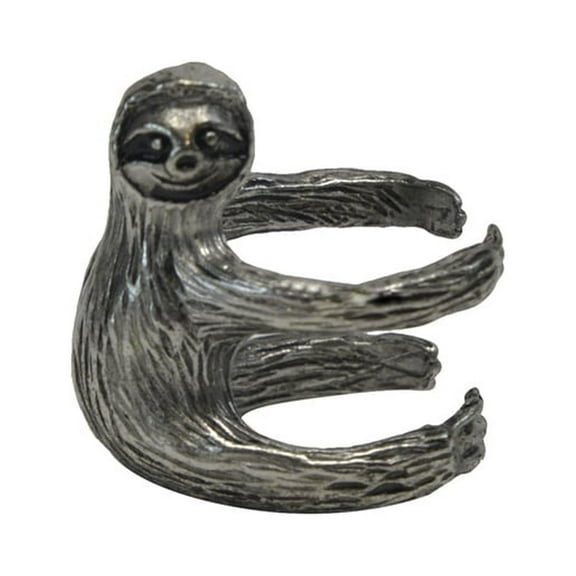 Sterling Silver Hanging Sloth Finger Ring Cute Women's Jewelry Gift Animal Fashion Accessory