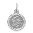 thumbnail image 1 of Sterling Silver Happy Birthday Disc Charm - .7 Grams - Measures 20x13mm Wide, 1 of 2
