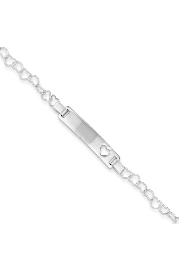 Sterling Silver Heart Baby ID Bracelet