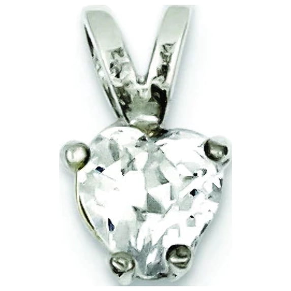 Sterling Silver Heart CZ Pendant QP20