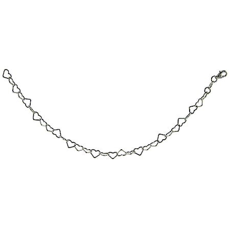 Sterling Silver Heart Chain Bracelet 6mm Nickel free Italy, 7 inch