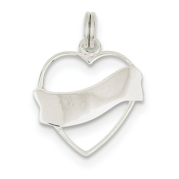 Sterling Silver Heart Charm - 2.0 Grams - Measures 21x21mm Wide