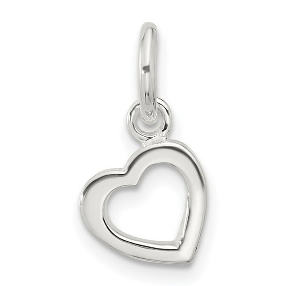 Sterling Silver Heart Charm Pendant for Women, Minimalist Open Design for Necklaces or Bracelets, Romantic Symbolic Jewelry, Elegant Love Accent for Everyday Wear