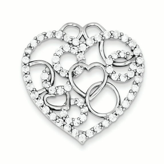 Sterling Silver Heart & Circles CZ Pendant QP2073