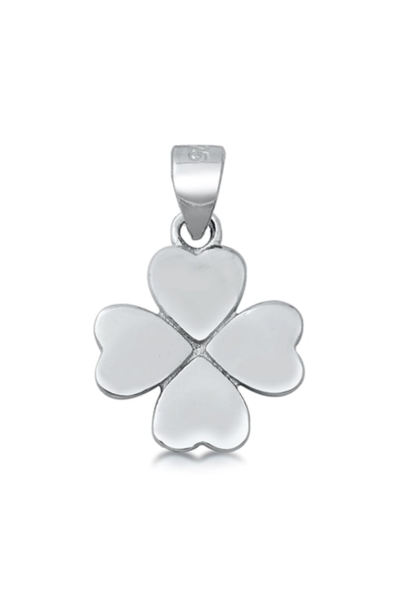 Sterling Silver Heart Clover Pendant Shamrock Lucky Celtic Love Irish Charm New Jewelry Female