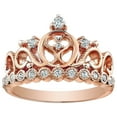 thumbnail image 1 of Sterling Silver Heart Crown Ring (Rose Gold Plated), 1 of 2