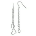 thumbnail image 1 of Sterling Silver Heart Dangle Shepherd Hook Earrings Sterling Silver Earrings, 1 of 1