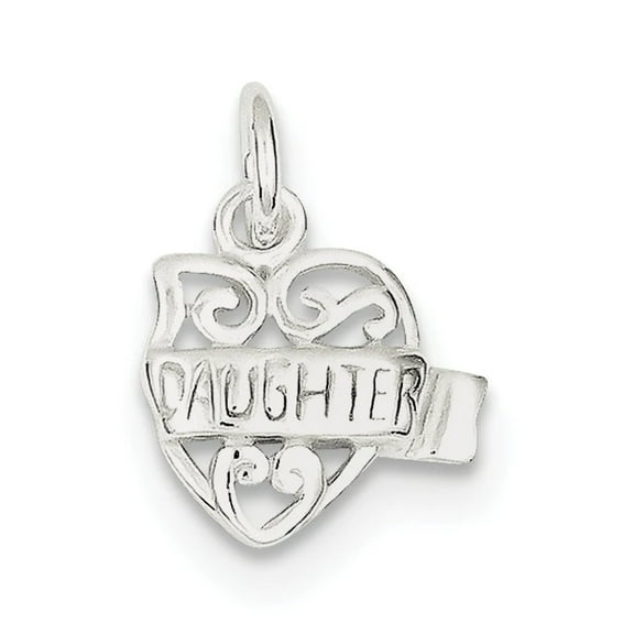 Sterling Silver Heart Daughter Charm QC6014
