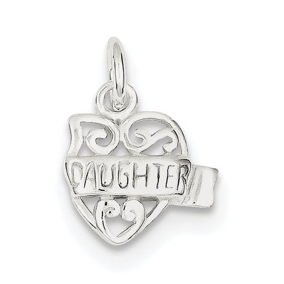 Sterling Silver Heart Daughter Charm