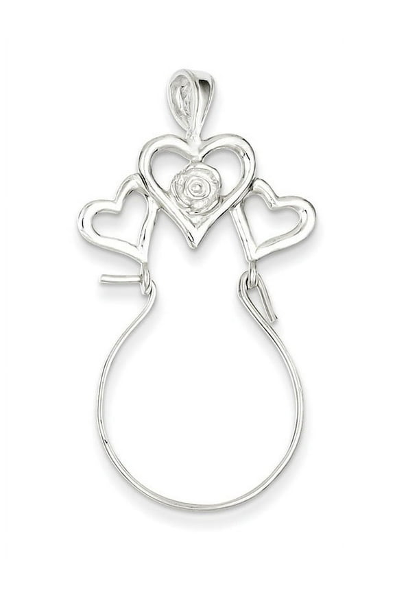 Silver Flower Heart Design Charm Holder Pendant