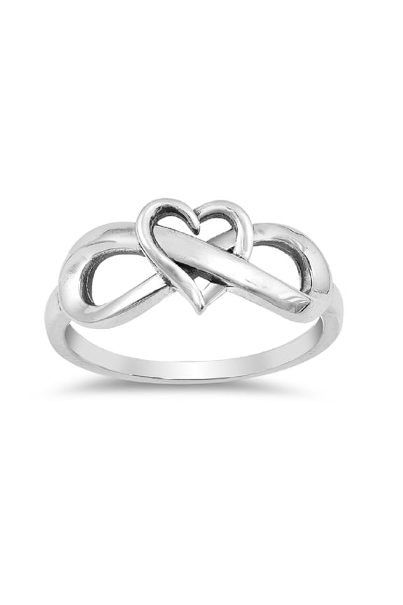Sterling Silver Heart Infinity Design Ring