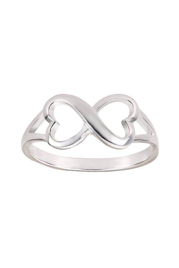 Sterling Silver Heart Infinity Ring Size 9