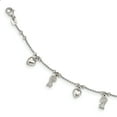 thumbnail image 1 of Sterling Silver Heart & Key Dangle Bracelet, 1 of 5