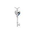 thumbnail image 1 of Gem & Harmony Sterling Silver Heart Locket Key Pendant Necklace with Chain for Women, 1 of 5