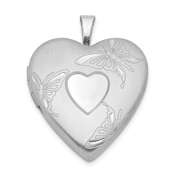 925 Sterling Silver Butterfly Heart Locket Pendant Charm for Women