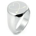 thumbnail image 1 of Tioneer Sterling Silver Heart Love Arrow Adult Engraved Female Round Flat Top Polished Ring, 1 of 1