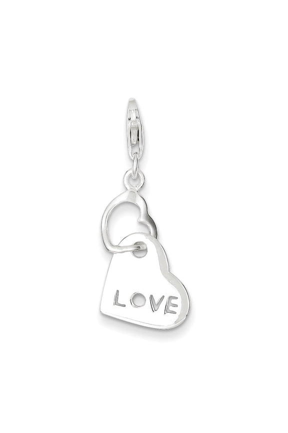 Sterling Silver Heart Love Charm QC7502
