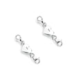 thumbnail image 1 of 925 Silver Plated Heart Necklace Clasps and Closures, Jewelry Extender with Double Lobster Clasp for DIY Bracelets and Chain Connector(2Pcs), 1 of 5