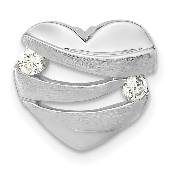 Sterling Silver Heart Necklace for Women with Layered Design, Cubic Zirconia Accents, Romantic Symbolic Pendant, Modern Style Jewelry for Anniversary or Everyday Wear