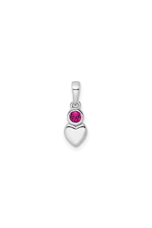 Sterling Silver Heart Pendant Necklace with Pink Gemstone for Women, Romantic Symbol of Love, Dainty Feminine Jewelry for Everyday Wear and Special Occasions