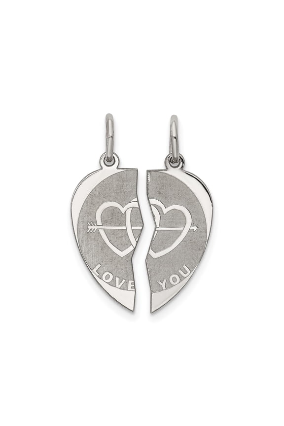 Sterling Silver Heart Pendant Necklace Set with Interlocking Arrow Design for Couples or Friends Symbolizing Love and Connection Unisex Matching Jewelry
