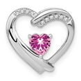 thumbnail image 1 of Sterling Silver Heart Pendant Necklace for Women with Pink Gemstone and Cubic Zirconia Accents, Intertwined Romantic Design, Sentimental Anniversary or Valentine Jewelry, 1 of 6