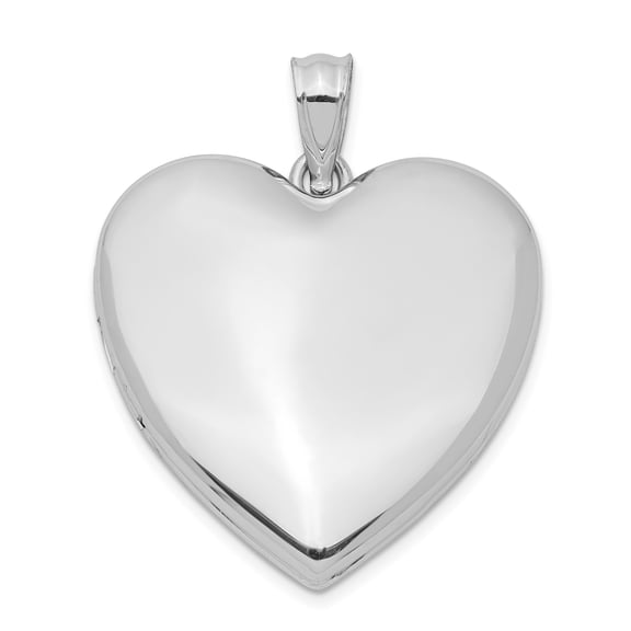 Sterling Silver Heart Pendant Necklace for Women, Polished Engravable Locket Jewelry Symbolizing Love for Anniversary, Valentines, Mothers Day, Elegant Sentimental Accessory